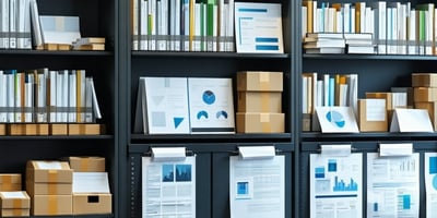 archive shelf with data